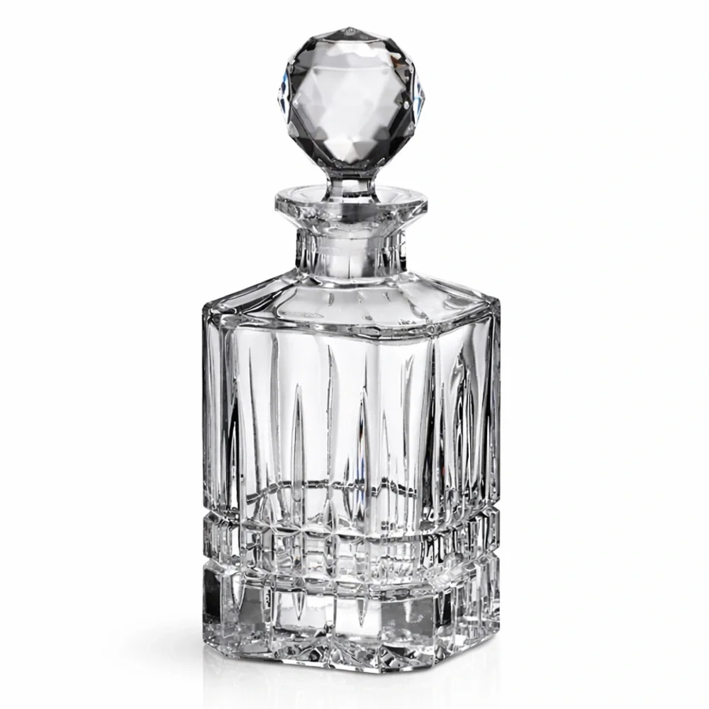 Bohemia Czech 24%‎ Lead Crystal Dover Decanter Square w Stopper